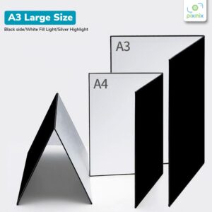 Perbandingan Ukuran Reflektor Papan Lipat Cardboard A3 Pixmix