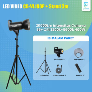 Detail Lampu Studio Foto Video 2 in 1 Color 400W - CB-VL100P Pixmix